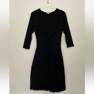 Boden Black Twist Knot Black Jersey Knit Dress Career Womens Size 12 (513)